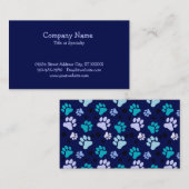Blue Paw Print Pet Service Visitekaartje (Voorkant / Achterkant)