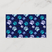 Blue Paw Print Pet Service Visitekaartje (Achterkant)