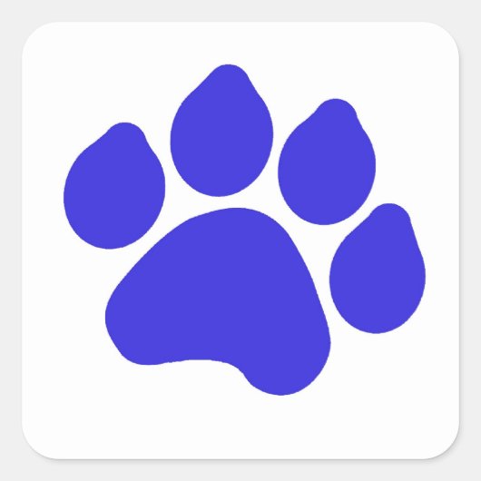 Blue Paw Print Vierkante Sticker (Voorkant)