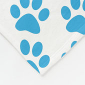 Blue Paw Prints op wit patroon Fleece Deken (Hoek)