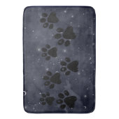 Blue Paw Stars Moon Waterverf Badmat (Voorkant Verticaal)