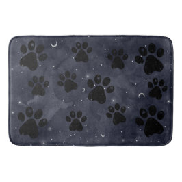 Blue Paw Stars Moon Waterverf Badmat