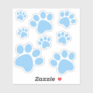 Blue Pawprint Sticker
