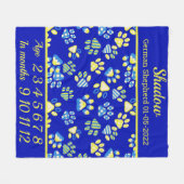 Blue Paws Milestone Deken voor huisdieren (Voorkant (Horizontaal))