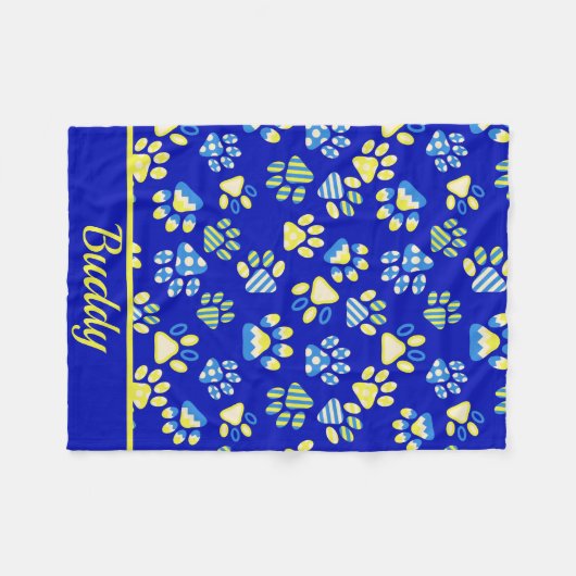 Blue Paws Pet Fleece Deken (Voorkant (Horizontaal))