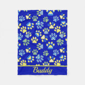 Blue Paws Pet Fleece Deken (Voorkant)