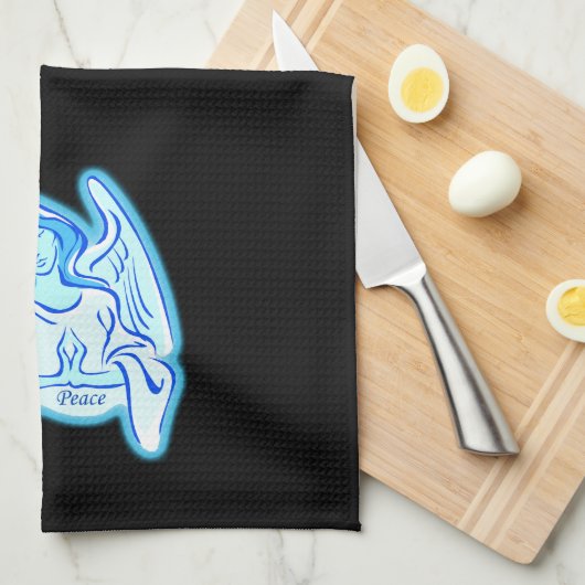 Blue Peace Angel Kitchen Towel Theedoek (Quarter Fold)