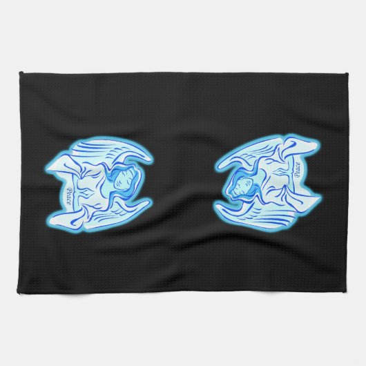 Blue Peace Angel Kitchen Towel Theedoek (Horizontaal)