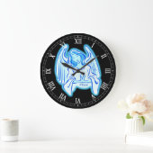 Blue Peace Angel Round Roman Nummerklok Grote Klok (Huis)