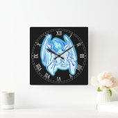 Blue Peace Angel Square Roman Numeraalklok Vierkante Klok (Huis)