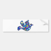 Blue Peace Dove gemaakt van sierbloemen Bumpersticker (Voorkant)