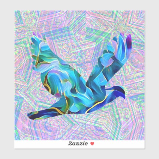 Blue Peace Dove  Style Sticker (Vel)