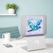 Blue Peace Dove  Style Sticker (Laptop op bureau)