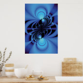 Blue Peace Fractal Poster (Keuken)