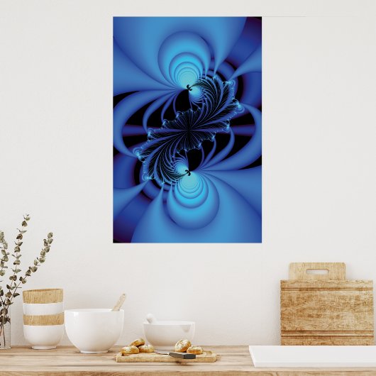 Blue Peace Fractal Poster (Keuken)