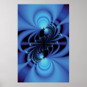 Blue Peace Fractal Poster (Voorkant)