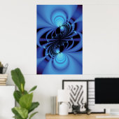 Blue Peace Fractal Poster (Thuiskantoor)