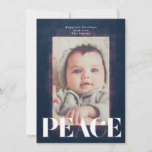 Blue Peace Frame Kerstmis Foto Kaart