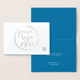 Blue Peace hope love Business logo Kerstmis Folie Kaarten