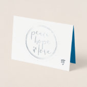 Blue Peace hope love Business logo Kerstmis Folie Kaarten (Voorkant)