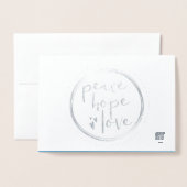 Blue Peace hope love Business logo Kerstmis Folie Kaarten (Voorkant met envelop)