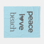 Blue Peace Love Beach - Coastal Life Soft Cozy Fleece Deken (Voorkant (Horizontaal))