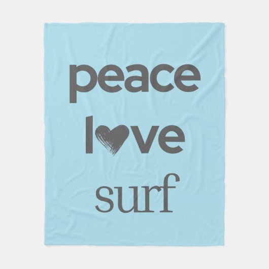 Blue Peace Love Beach - Coastal Surfer Life Cozy Fleece Deken (Voorkant)