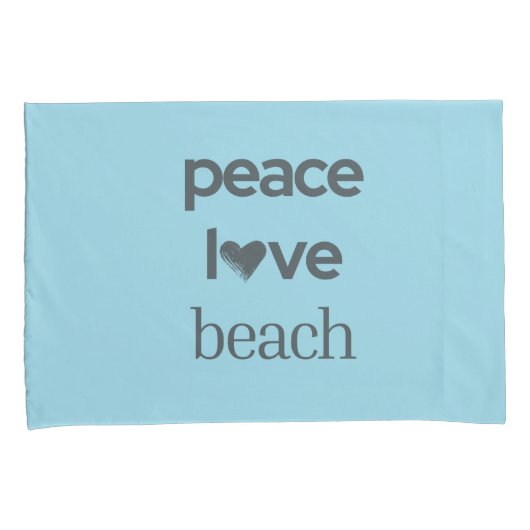 Blue Peace Love Beach Reversible Coastal Set of 2 Kussensloop (Voorkant-Rechts)