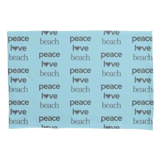 Blue Peace Love Beach Reversible Coastal Set of 2 Kussensloop (Voorkant-Links)