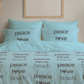 Blue Peace Love Beach Reversible Coastal Set of 2 Kussensloop
