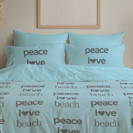 Blue Peace Love Beach Reversible Coastal Set of 2 Kussensloop