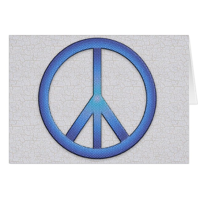 Blue Peace Sign-kaarten (Voorkant Horizontaal)