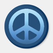 Blue Peace Sign Magneet (Voorkant)