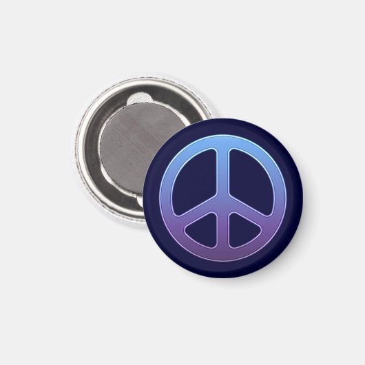 Blue Peace Sign Magnet (Voorkant / Achterkant)