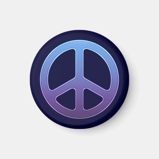 Blue Peace Sign Magnet (Voorkant)