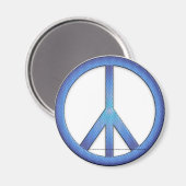 Blue Peace Sign Magnet (Voorkant / Achterkant)