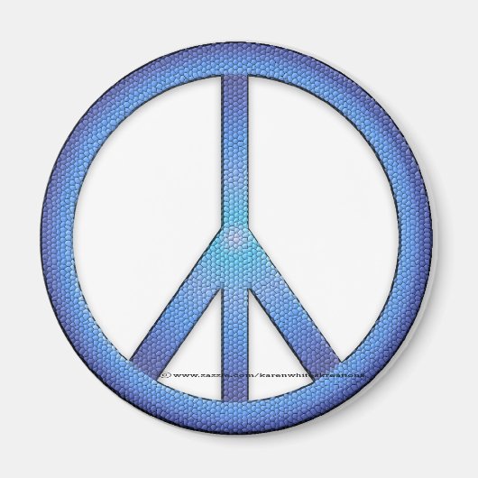 Blue Peace Sign Magnet (Voorkant)