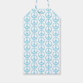 Blue Peace Sign Modern Retro Fun Cadeaulabel (Achterkant)