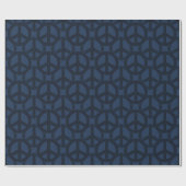 Blue Peace Sign-patroon Cadeaupapier (Vlak)