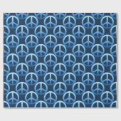 Blue Peace Sign-patroon Cadeaupapier (Vlak)