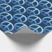 Blue Peace Sign-patroon Cadeaupapier (Hoek)