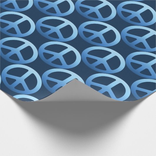 Blue Peace Sign-patroon Cadeaupapier (Hoek)