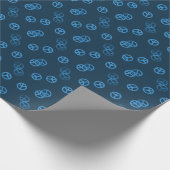 Blue Peace Sign-patroon Cadeaupapier (Hoek)
