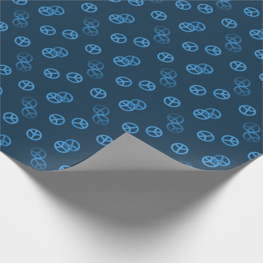 Blue Peace Sign-patroon Cadeaupapier (Hoek)