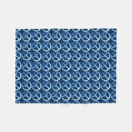 Blue Peace Sign-patroon Fleece Deken (Voorkant (Horizontaal))