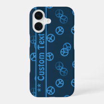 Blue Peace Sign Pattern met aangepaste tekst
