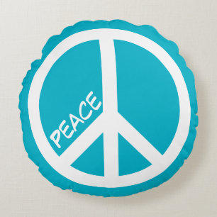 Blue Peace Sign-piloot Rond Kussen