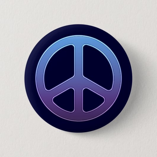 Blue Peace Sign Ronde Button 5,7 Cm (Voorkant)