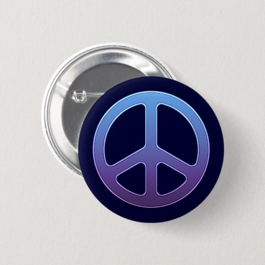 Blue Peace Sign Ronde Button 5,7 Cm (Voorkant /achterkant)