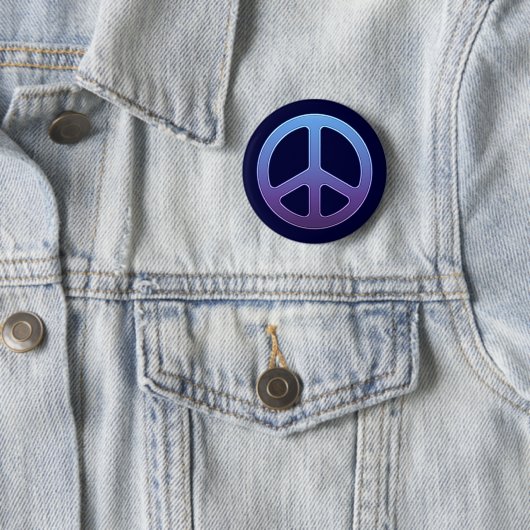 Blue Peace Sign Ronde Button 5,7 Cm (In situ)